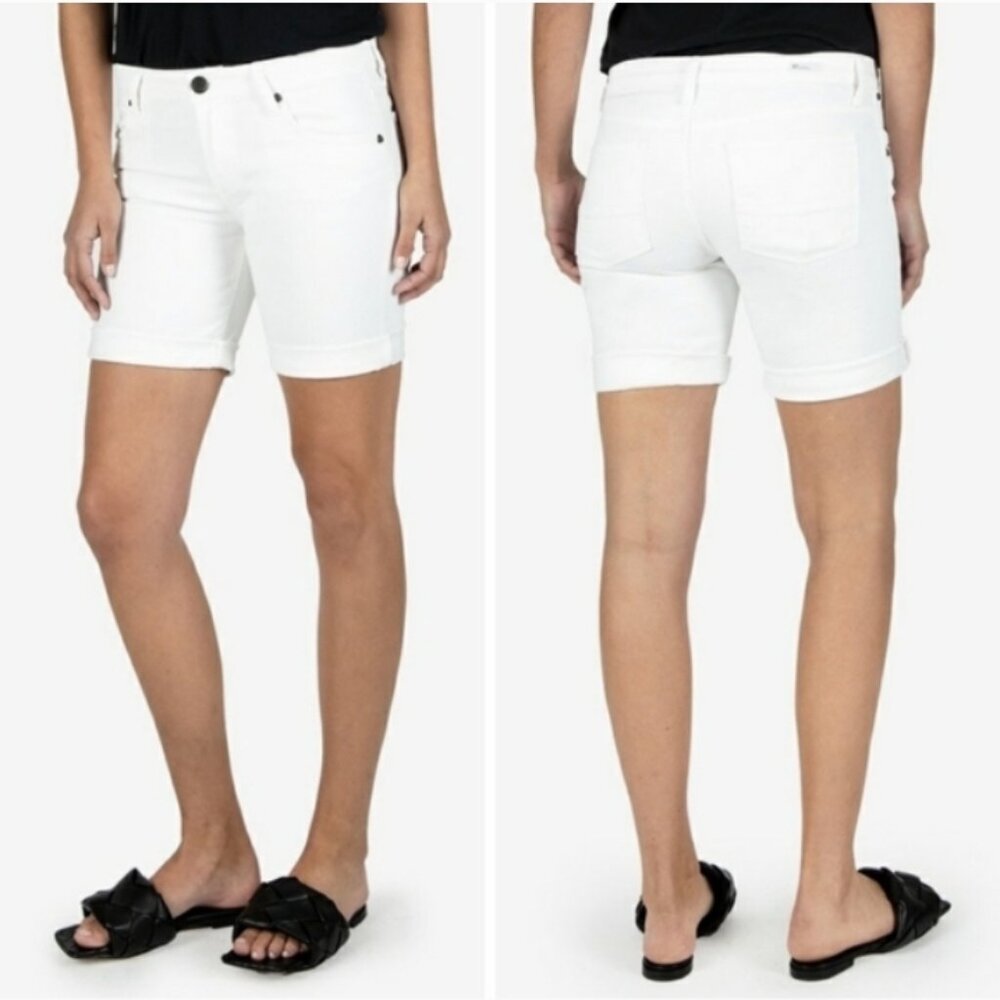 Kut from the Kloth White Denim Bermuda Shorts